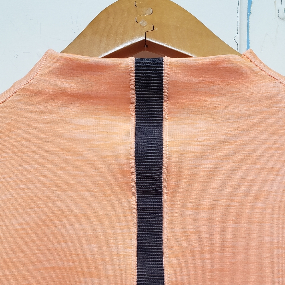 Underarmour Cold Gear Fitted Mock Neck Workout long sleeve coral orange t-shirt - Picture 7 of 7